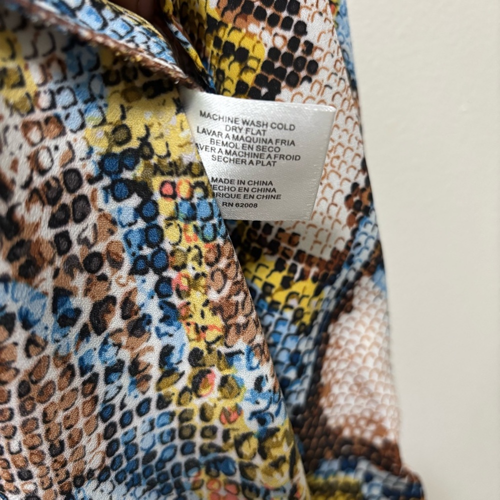 Insight Python Print Button Up Tunic Top Size S - Picture 10 of 11
